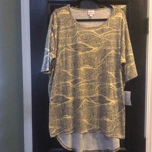 Lularoe Irma xl gray yellow Aztec design NEW